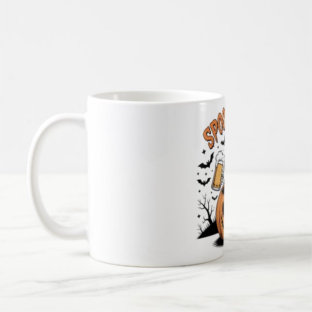 Spooky Sips Skeleton Lizard Halloween Kaffemugg (Vänster)