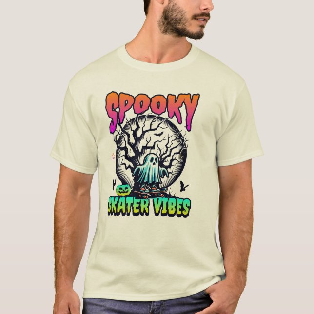Spooky Skater Vibes T Shirt (Framsida)