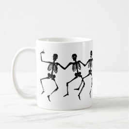 Spooky Skeleton Black & White Halloween Kaffemugg