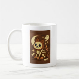 Spooky Skeleton Cat and Ghost Classic Mug, 11 oz Kaffemugg
