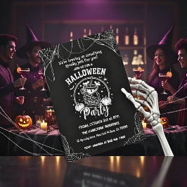 Spooky Skeleton Cocktail Vuxen Halloween fest Inbjudningar