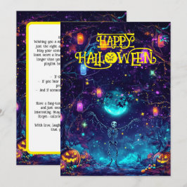 Spooky Skeleton Dance Card Inbjudningar