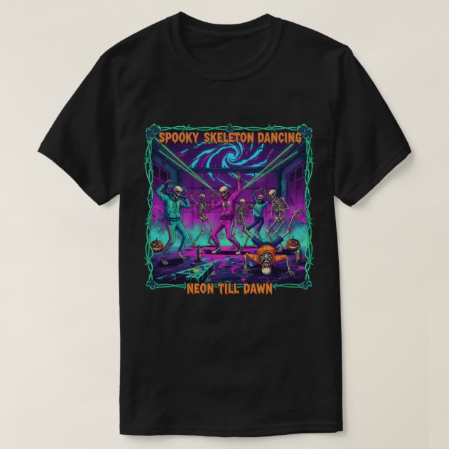 Spooky Skeleton Dancing T-Shirt (Design framsida)