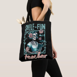 Spooky Skeleton Elementary School Teacher Tote Tygkasse