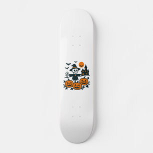 Spooky skeleton fågelskrämma och hemlig husnatt mini skateboard bräda 18,5 cm