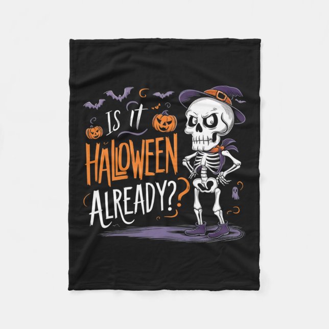 Spooky Skeleton Ghost är det Halloween redan Fleecefilt (Framsidan)