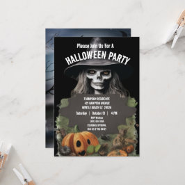 Spooky Skeleton Halloween fest Inbjudningar