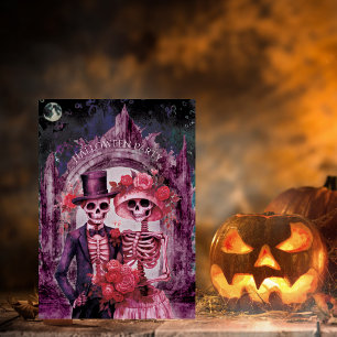 Spooky Skeleton Halloween fest Inbjudningar