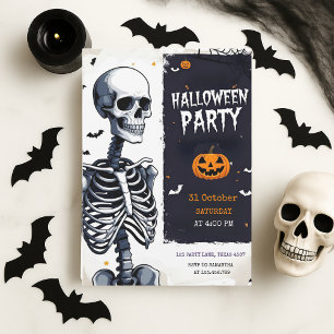 "Spooky Skeleton Halloween fest Julkort
