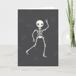 Spooky Skeleton Halloween-hälsningskort Kort