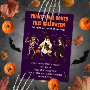 Spooky Skeleton Halloween-inbjudan Inbjudningar