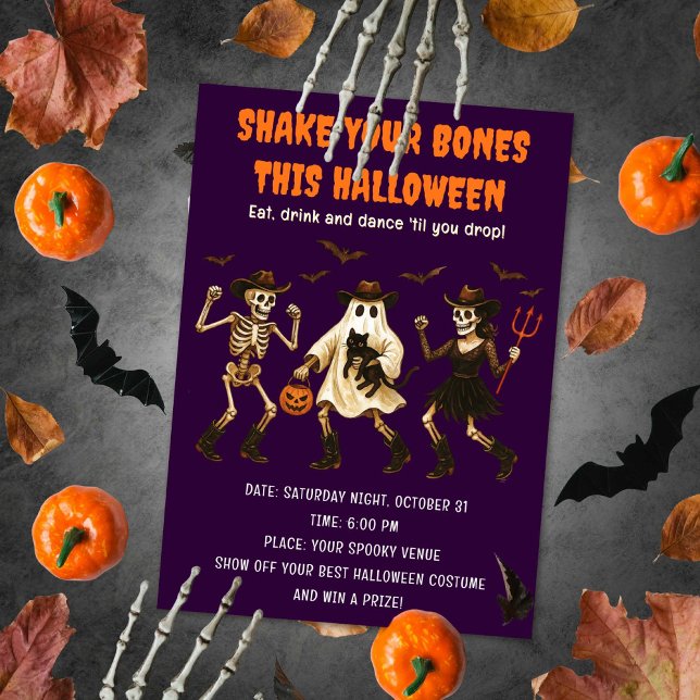 Spooky Skeleton Halloween-inbjudan Inbjudningar (Skapare uppladdad)