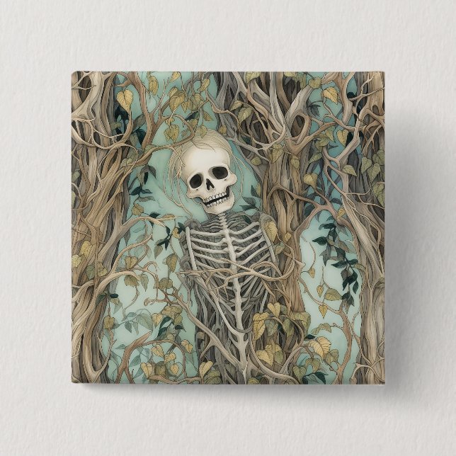 Spooky Skeleton Halloween-knapp Knapp (Framsida)