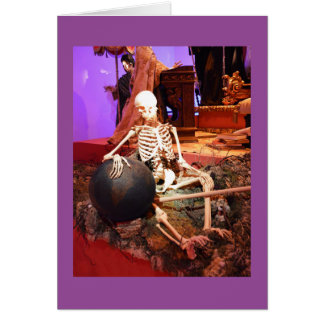 Spooky skeleton Halloween-kort Hälsningskort