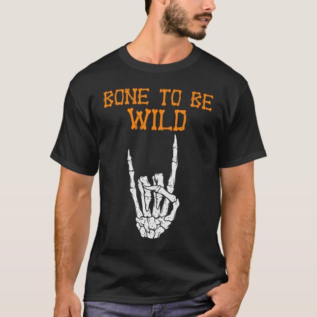 Spooky Skeleton Hand Bone som Vild Halloween T Shirt (Framsida)