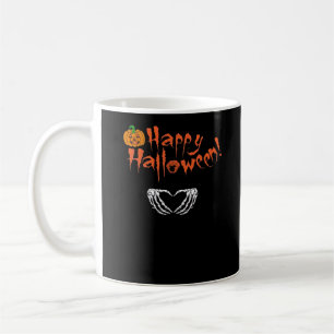 Spooky Skeleton Händer. Happy halloween. Kaffemugg