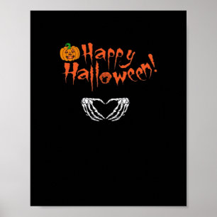Spooky Skeleton Händer. Happy halloween. Poster