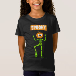 Spooky Skeleton med en knumpkin Head T Shirt