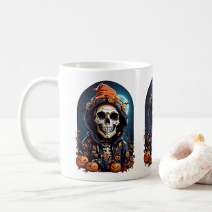 Spooky Skeleton med Onda Pumpkins Kaffemugg