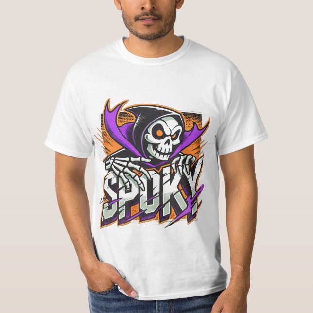 Spooky Skeleton Oleaschad T Shirt (Framsida)