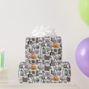 Spooky Skeleton & Pumpkin Halloween Wrapping Pappe Presentpapper