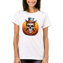 Spooky Skeleton Pumpkin Top hat Bones Halloween