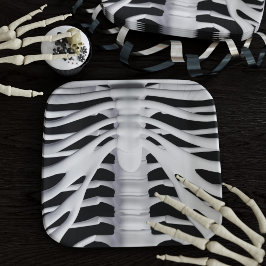 Spooky Skeleton Rib Cage Black and White Halloween