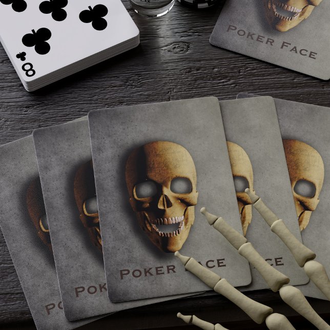 Spooky Skeleton Skull-eget namn Halloween Casinokort (Skapare uppladdad)