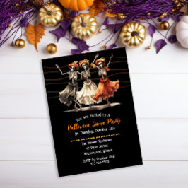 Spooky Skeletons Halloween Dance Party-inbjudan Inbjudningar
