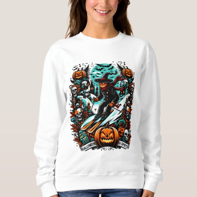Spooky Skiing Spectacle T Shirt (Framsida)