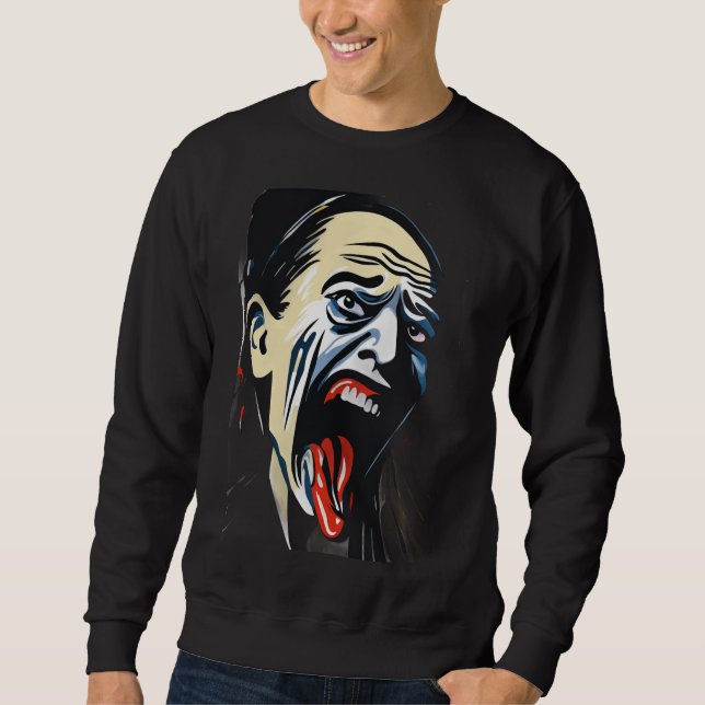 Spooky Skräm Halloween-idé, Costume idé Shirts. Lång Ärmad Tröja (Framsida)
