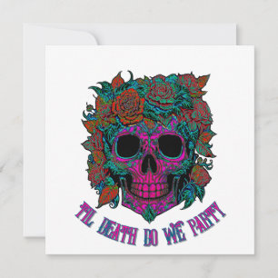 Spooky Skull Day of the dead halloween-ben Inbjudningar