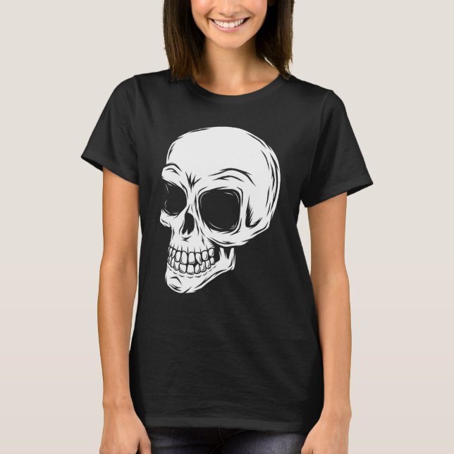 Spooky Skull Död Nightmare Fruear Skeleton Costume T Shirt (Framsida)