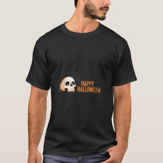Spooky Skull Happy halloween Retro Design T-Shirt