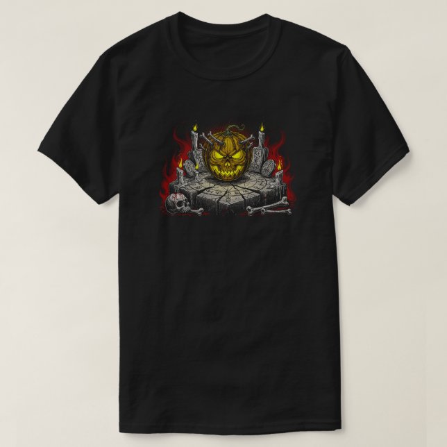 Spooky Skull Jack-o’-Lantern | BLACK ENDAST T Shirt (Design framsida)