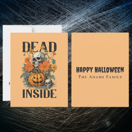 Spooky Skull och Pumpkin Personlig Halloween Anteckningskort
