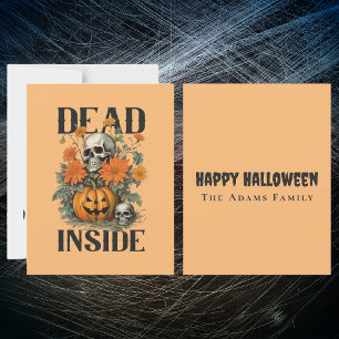 Spooky Skull och Pumpkin Personlig Halloween Anteckningskort