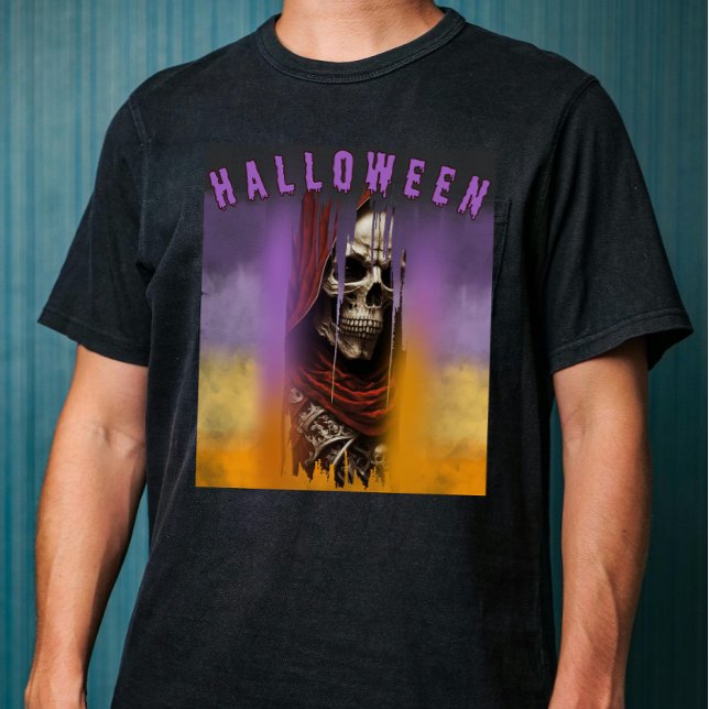 Spooky Skull Skeleton Halloween T Shirt (Skapare uppladdad)