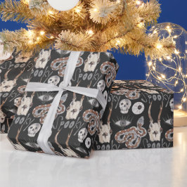 Spooky Skull Snake Öga Black Presentpapper