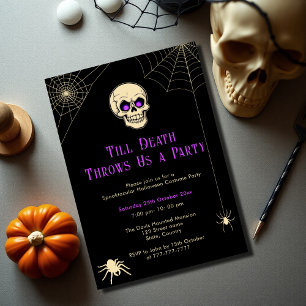 Spooky Skull Vuxen Halloween Costume Party Inbjudningar