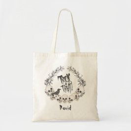 Spooky Skull Wand Raven Bus eller godis Tygkasse