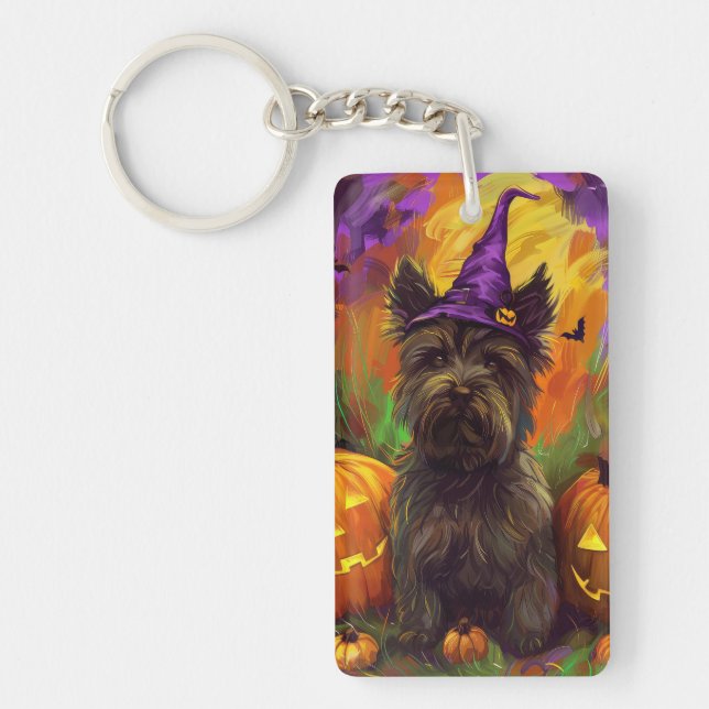 Spooky Skye Terrier Hund Halloween Witch Pumpkin (Framsidan)