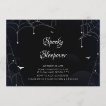 Spooky Sleepover Cobwebs Black Halloween