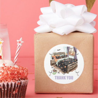 Spooky Sleepover Tack Stickers Runt Klistermärke