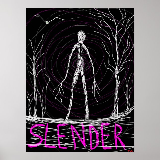 spooky slender man skogen poster (Framsidan)