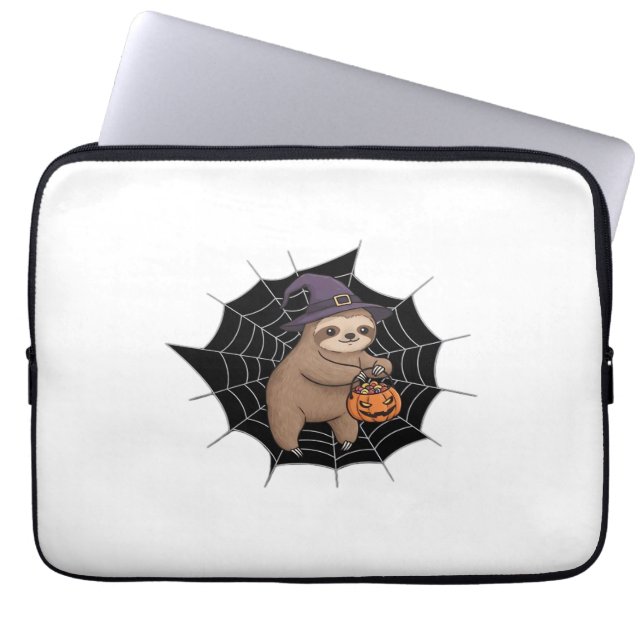 Spooky Sloth Halloween Roligt - Cute Trick eller T Laptop Fodral (Framsidan)