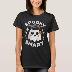 "Spooky Smart" - Ghost med Studenten Hat T Shirt