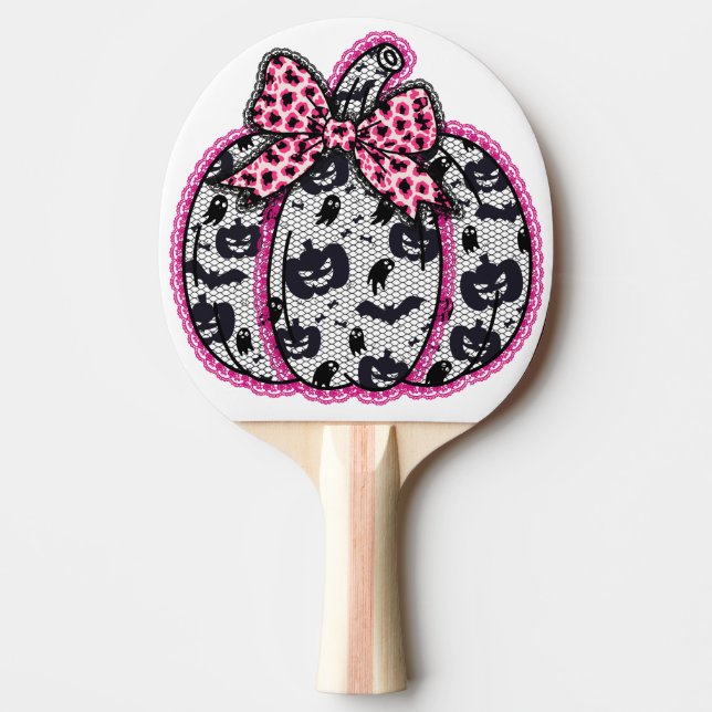Spooky Snöre Halloween Pumpkin Coquette Pingisracket (Framsidan)