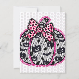 Spooky Snöre Halloween Pumpkin Coquette Vykort