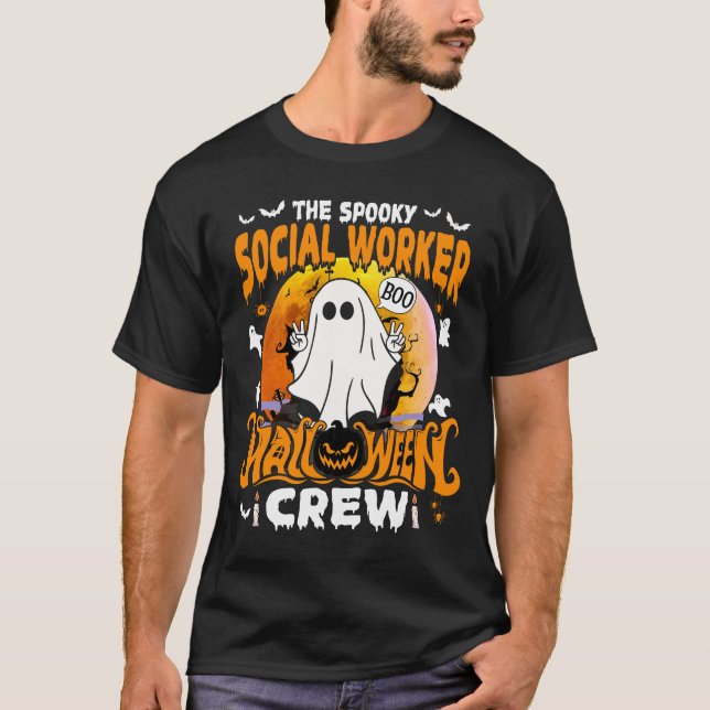 Spooky Social Worker Halloween Crew T Shirt (Framsida)